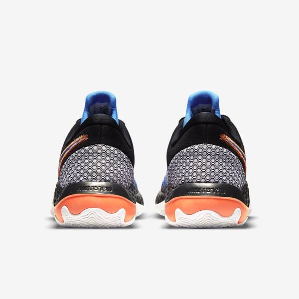 παπουτσια μπασκετ Nike Renew Elevate 2 ανδρικα μαυρα ασπρα πορτοκαλι ανοιχτο μπλε | NK907DNL