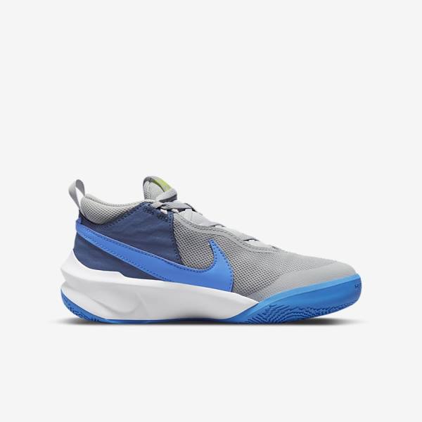 παπουτσια μπασκετ Nike Team Hustle D 10 Older παιδικα γκρι σκουρο μπλε πρασινο μπλε | NK740BSW