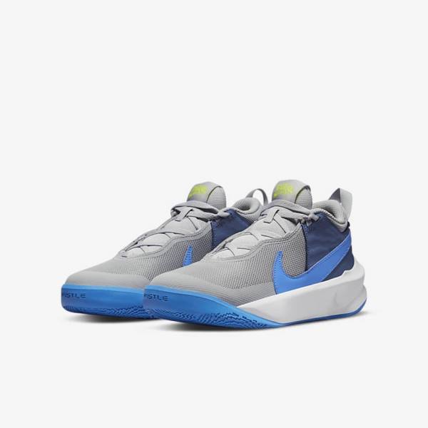 παπουτσια μπασκετ Nike Team Hustle D 10 Older παιδικα γκρι σκουρο μπλε πρασινο μπλε | NK740BSW