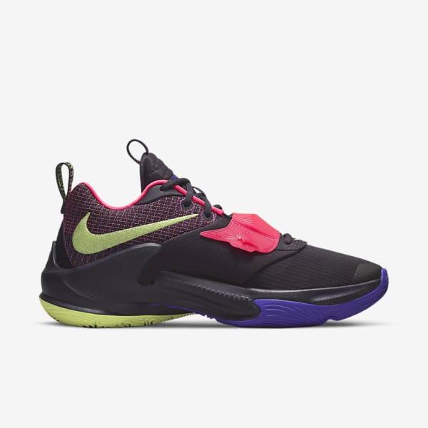 παπουτσια μπασκετ Nike Zoom Freak 3 ανδρικα μωβ ροζ μωβ ανοιχτο λεμόνι | NK679EZU