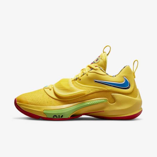 παπουτσια μπασκετ Nike Zoom Freak 3 γυναικεια κίτρινα ασπρα κοκκινα μαυρα | NK983XWA