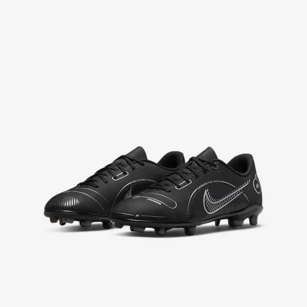 παπουτσια ποδοσφαιρου Nike Jr. Mercurial Vapor 14 Club MG Older Multi-Ground παιδικα μαυρα γκρι μεταλλικός ασημι | NK140TZB