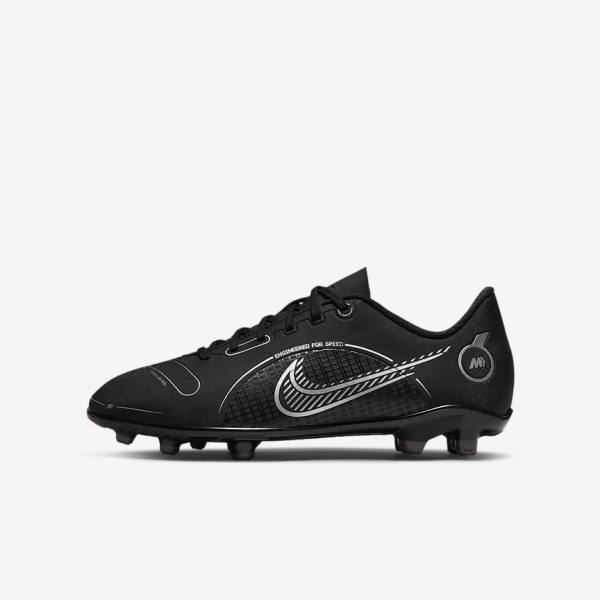 παπουτσια ποδοσφαιρου Nike Jr. Mercurial Vapor 14 Club MG Older Multi-Ground παιδικα μαυρα γκρι μεταλλικός ασημι | NK140TZB