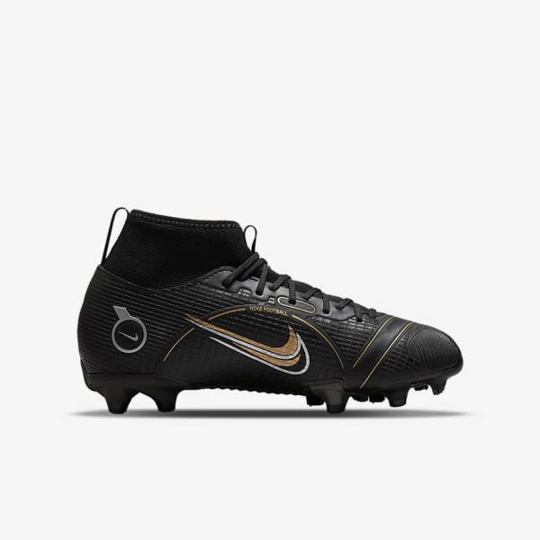 παπουτσια ποδοσφαιρου Nike Jr. Mercurial Superfly 8 Academy MG Older Multi-Ground παιδικα μαυρα μεταλλικός ασημι γκρι μεταλλικός χρυσο χρωμα | NK142XLF