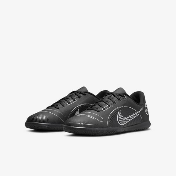 παπουτσια ποδοσφαιρου Nike Jr. Mercurial Vapor 14 Club IC Older Indoor Court παιδικα μαυρα γκρι μεταλλικός ασημι | NK153IZO