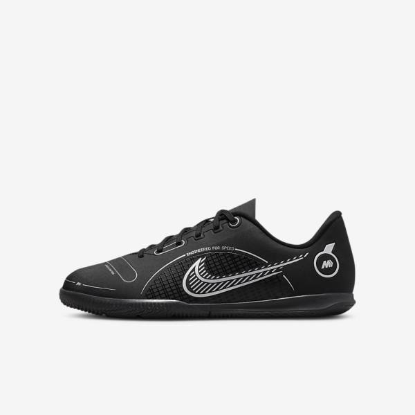 παπουτσια ποδοσφαιρου Nike Jr. Mercurial Vapor 14 Club IC Older Indoor Court παιδικα μαυρα γκρι μεταλλικός ασημι | NK153IZO