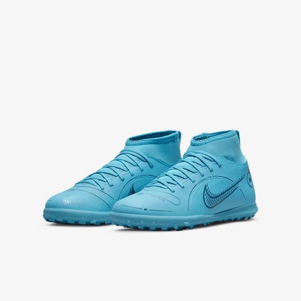 παπουτσια ποδοσφαιρου Nike Jr. Mercurial Superfly 8 Club TF Older Turf παιδικα μπλε πορτοκαλι | NK264BMT