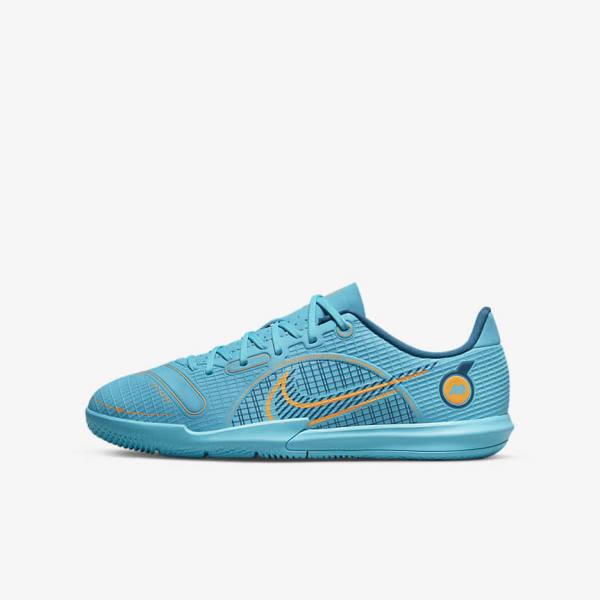 παπουτσια ποδοσφαιρου Nike Jr. Mercurial Vapor 14 Academy IC Older Indoor Court παιδικα μπλε πορτοκαλι | NK601DES