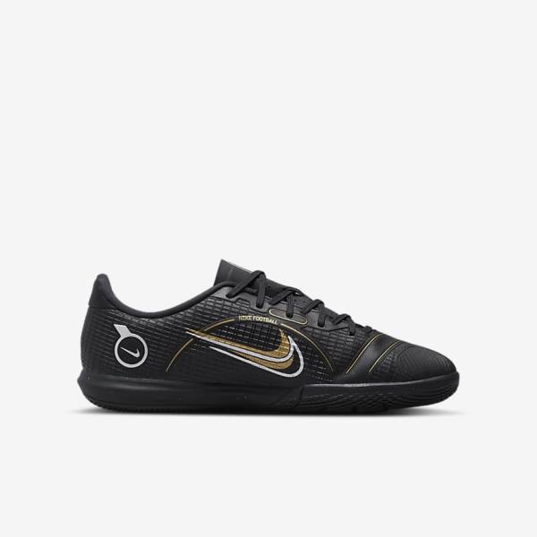 παπουτσια ποδοσφαιρου Nike Jr. Mercurial Vapor 14 Academy IC Older Indoor Court παιδικα μαυρα μεταλλικός ασημι γκρι μεταλλικός χρυσο χρωμα | NK725QRN