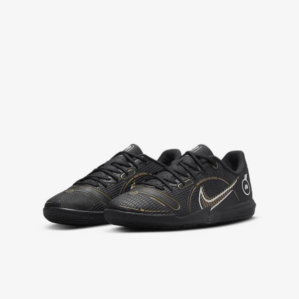 παπουτσια ποδοσφαιρου Nike Jr. Mercurial Vapor 14 Academy IC Older Indoor Court παιδικα μαυρα μεταλλικός ασημι γκρι μεταλλικός χρυσο χρωμα | NK725QRN