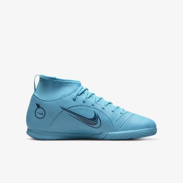 παπουτσια ποδοσφαιρου Nike Jr. Mercurial Superfly 8 Club IC Older Indoor-Court παιδικα μπλε πορτοκαλι | NK748GYZ