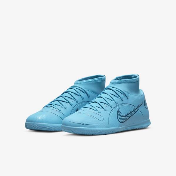 παπουτσια ποδοσφαιρου Nike Jr. Mercurial Superfly 8 Club IC Older Indoor-Court παιδικα μπλε πορτοκαλι | NK748GYZ