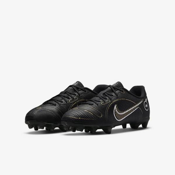 παπουτσια ποδοσφαιρου Nike Jr. Mercurial Vapor 14 Academy MG Older Multi-Ground παιδικα μαυρα μεταλλικός ασημι γκρι μεταλλικός χρυσο χρωμα | NK827HBV