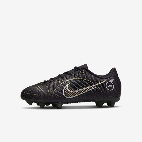 παπουτσια ποδοσφαιρου Nike Jr. Mercurial Vapor 14 Academy MG Older Multi-Ground παιδικα μαυρα μεταλλικός ασημι γκρι μεταλλικός χρυσο χρωμα | NK827HBV