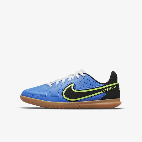 παπουτσια ποδοσφαιρου Nike Jr. Tiempo Legend 9 Club IC Older Indoor-Court παιδικα ανοιχτο μπλε ανοιχτο πρασινο καφε μαυρα | NK361WVO