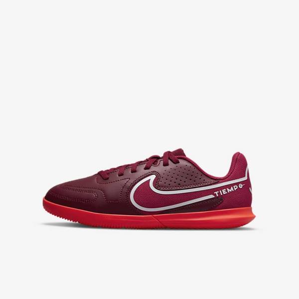 παπουτσια ποδοσφαιρου Nike Jr. Tiempo Legend 9 Club IC Older Indoor-Court παιδικα κοκκινα ανοιχτο κοκκινα | NK987XPG