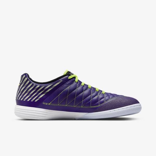 παπουτσια ποδοσφαιρου Nike Lunar Gato II IC Indoor Court ανδρικα μωβ μαυρα ασπρα | NK563EQK