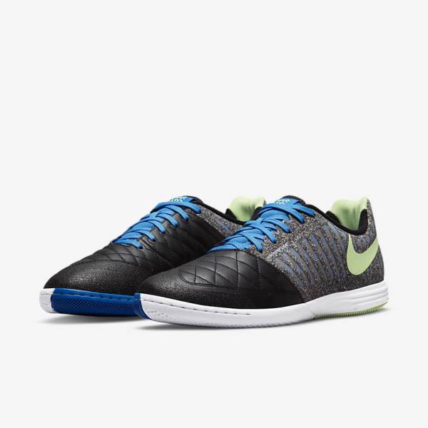 παπουτσια ποδοσφαιρου Nike Lunar Gato II IC Indoor Court ανδρικα μαυρα ανοιχτο μπλε ανοιχτο πρασινο | NK630WFI