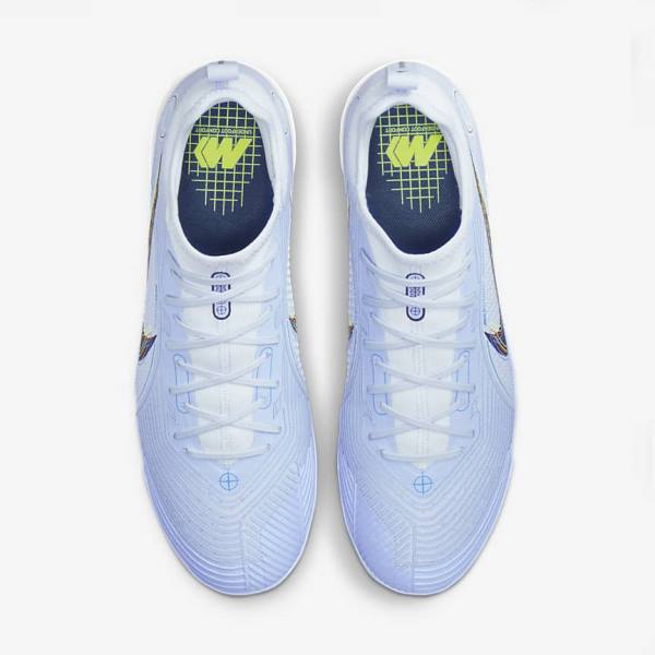 παπουτσια ποδοσφαιρου Nike Mercurial Air Zoom Vapor 14 Pro TF Turf ανδρικα γκρι ανοιχτο μπλε μπλε | NK519ISX