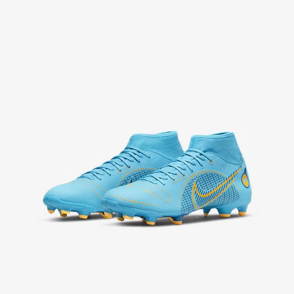 παπουτσια ποδοσφαιρου Nike Mercurial Superfly 8 Academy MG Multi-Grounds ανδρικα μπλε πορτοκαλι | NK053GLB