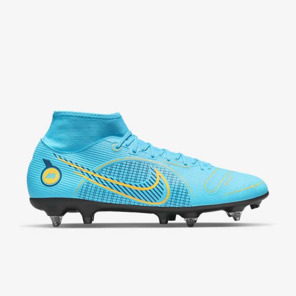 παπουτσια ποδοσφαιρου Nike Mercurial Superfly 8 Academy SG-PRO Anti-Clog Traction Soft-Grounds γυναικεια μπλε πορτοκαλι | NK056VGU