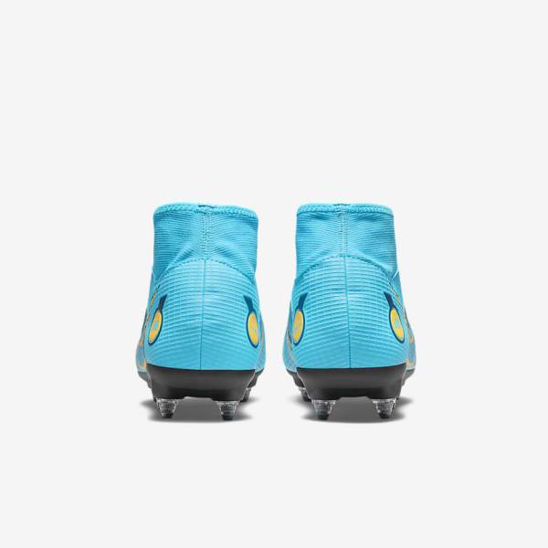 παπουτσια ποδοσφαιρου Nike Mercurial Superfly 8 Academy SG-PRO Anti-Clog Traction Soft-Grounds γυναικεια μπλε πορτοκαλι | NK056VGU