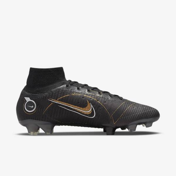 παπουτσια ποδοσφαιρου Nike Mercurial Superfly 8 Elite FG Firm-Grounds γυναικεια μαυρα μεταλλικός ασημι γκρι μεταλλικός χρυσο χρωμα | NK093HSE