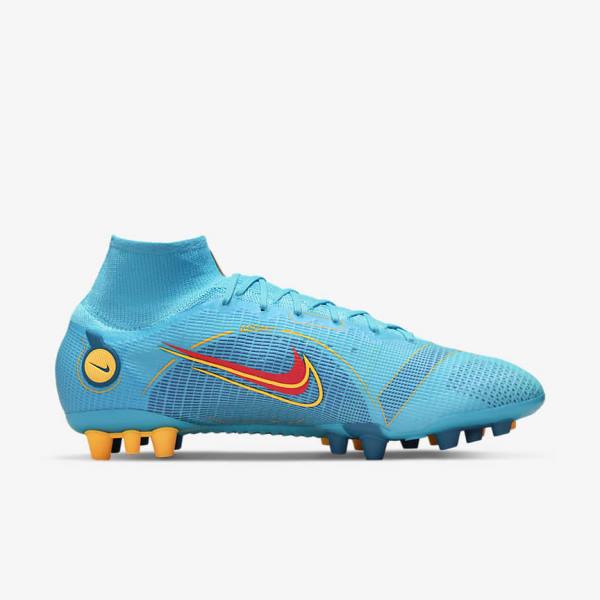 παπουτσια ποδοσφαιρου Nike Mercurial Superfly 8 Elite AG Artificial-Grasss ανδρικα μπλε πορτοκαλι | NK143QCH