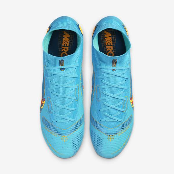 παπουτσια ποδοσφαιρου Nike Mercurial Superfly 8 Elite AG Artificial-Grasss ανδρικα μπλε πορτοκαλι | NK143QCH