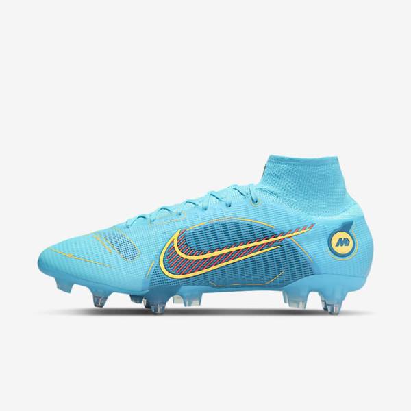 παπουτσια ποδοσφαιρου Nike Mercurial Superfly 8 Elite SG-PRO Anti-Clog Traction Soft-Ground γυναικεια μπλε πορτοκαλι | NK165CKM