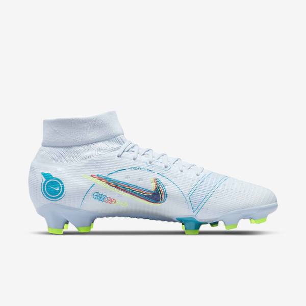 παπουτσια ποδοσφαιρου Nike Mercurial Superfly 8 Pro FG Firm-Ground ανδρικα γκρι ανοιχτο μπλε σκούρο μπλε | NK204QJP