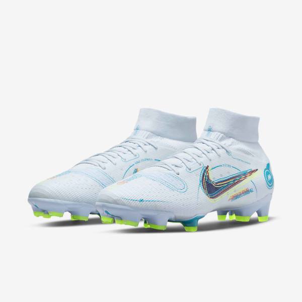 παπουτσια ποδοσφαιρου Nike Mercurial Superfly 8 Pro FG Firm-Ground ανδρικα γκρι ανοιχτο μπλε σκούρο μπλε | NK204QJP