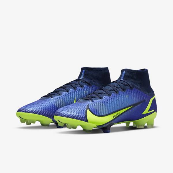 παπουτσια ποδοσφαιρου Nike Mercurial Superfly 8 Elite FG Firm-Grounds ανδρικα μπλε | NK268UPR