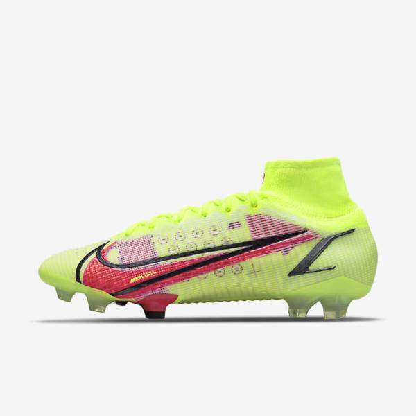 παπουτσια ποδοσφαιρου Nike Mercurial Superfly 8 Elite FG Firm-Grounds ανδρικα μαυρα ανοιχτο κοκκινα | NK278LCF