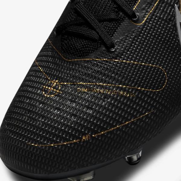 παπουτσια ποδοσφαιρου Nike Mercurial Superfly 8 Elite SG-PRO Anti-Clog Traction Soft-Ground ανδρικα μαυρα μεταλλικός ασημι γκρι μεταλλικός χρυσο χρωμα | NK295ENZ