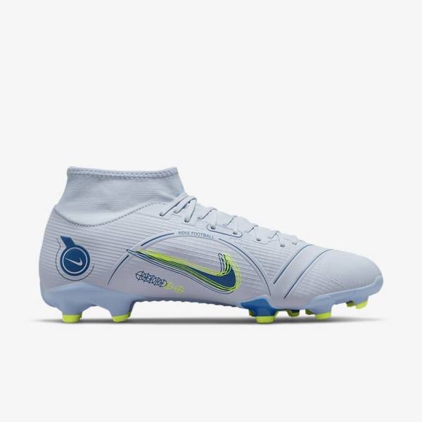 παπουτσια ποδοσφαιρου Nike Mercurial Superfly 8 Academy MG Multi-Grounds ανδρικα γκρι ανοιχτο μπλε σκούρο μπλε | NK356XGU