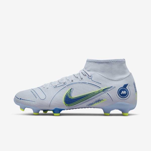 παπουτσια ποδοσφαιρου Nike Mercurial Superfly 8 Academy MG Multi-Grounds ανδρικα γκρι ανοιχτο μπλε σκούρο μπλε | NK356XGU