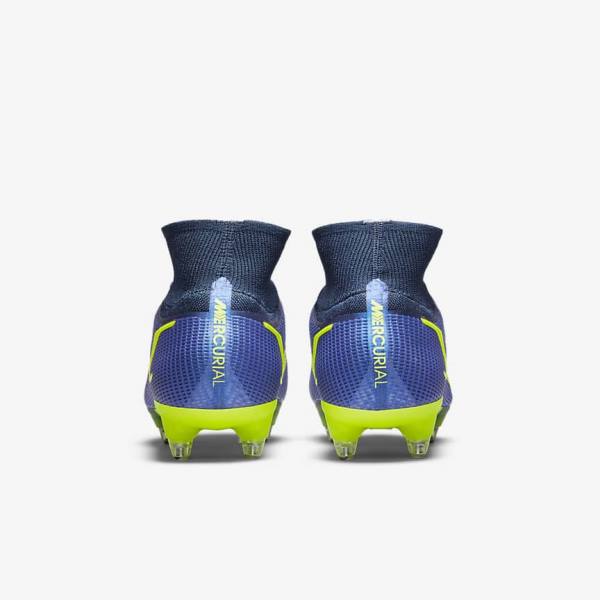 παπουτσια ποδοσφαιρου Nike Mercurial Superfly 8 Elite SG-Pro AC Soft-Ground γυναικεια μπλε | NK425KAH