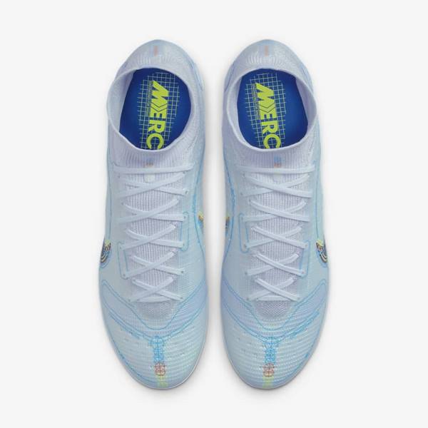 παπουτσια ποδοσφαιρου Nike Mercurial Superfly 8 Elite FG Firm-Grounds ανδρικα γκρι ανοιχτο μπλε μπλε | NK452OFZ