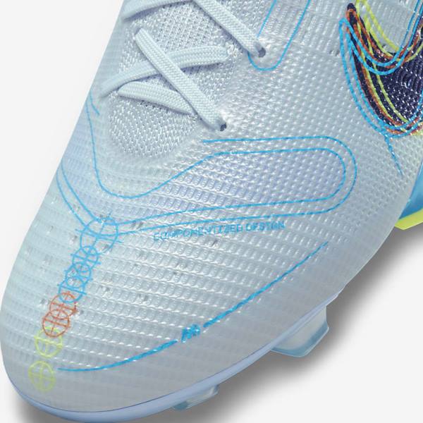 παπουτσια ποδοσφαιρου Nike Mercurial Superfly 8 Elite FG Firm-Grounds ανδρικα γκρι ανοιχτο μπλε μπλε | NK452OFZ