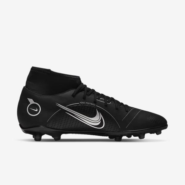 παπουτσια ποδοσφαιρου Nike Mercurial Superfly 8 Club MG Multi-Grounds ανδρικα μαυρα γκρι μεταλλικός ασημι | NK459LAI