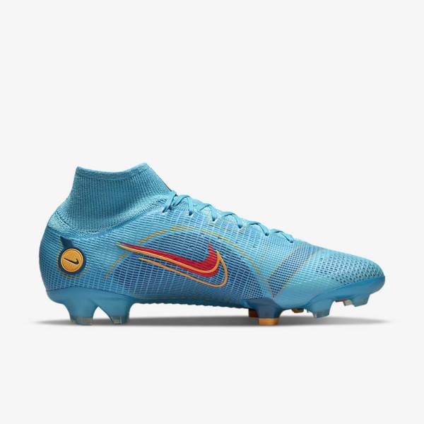 παπουτσια ποδοσφαιρου Nike Mercurial Superfly 8 Elite FG Firm-Grounds γυναικεια μπλε πορτοκαλι | NK516WRS