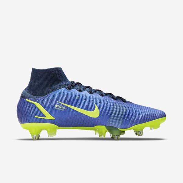 παπουτσια ποδοσφαιρου Nike Mercurial Superfly 8 Elite SG-Pro AC Soft-Ground ανδρικα μπλε | NK603ZQP