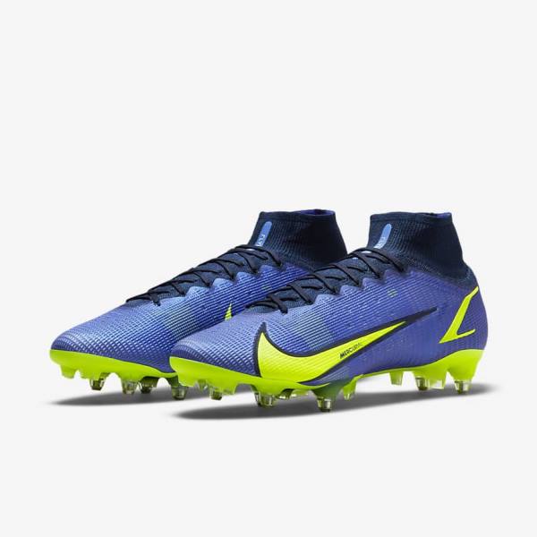 παπουτσια ποδοσφαιρου Nike Mercurial Superfly 8 Elite SG-Pro AC Soft-Ground ανδρικα μπλε | NK603ZQP