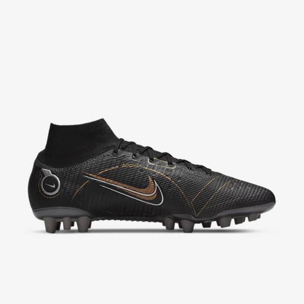 παπουτσια ποδοσφαιρου Nike Mercurial Superfly 8 Elite AG Artificial-Grasss γυναικεια μαυρα μεταλλικός ασημι γκρι μεταλλικός χρυσο χρωμα | NK610ONW