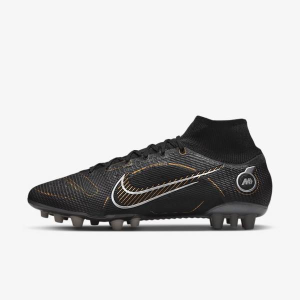 παπουτσια ποδοσφαιρου Nike Mercurial Superfly 8 Elite AG Artificial-Grasss γυναικεια μαυρα μεταλλικός ασημι γκρι μεταλλικός χρυσο χρωμα | NK610ONW