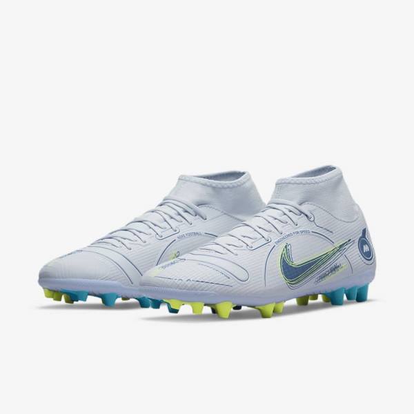 παπουτσια ποδοσφαιρου Nike Mercurial Superfly 8 Academy AG Artificial-Grass γυναικεια γκρι ανοιχτο μπλε σκούρο μπλε | NK637FHB