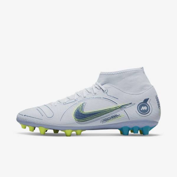 παπουτσια ποδοσφαιρου Nike Mercurial Superfly 8 Academy AG Artificial-Grass γυναικεια γκρι ανοιχτο μπλε σκούρο μπλε | NK637FHB