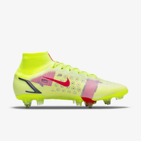 παπουτσια ποδοσφαιρου Nike Mercurial Superfly 8 Elite SG-Pro AC Soft-Ground ανδρικα μαυρα ανοιχτο κοκκινα | NK698ZXO