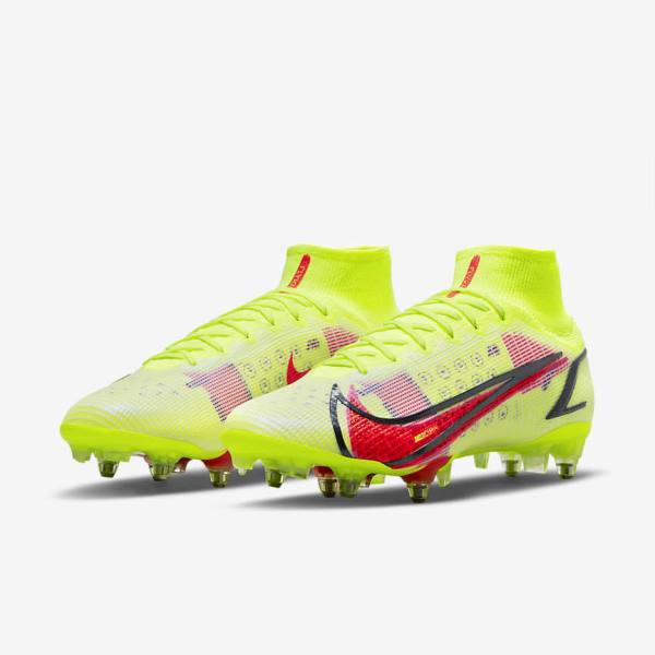 παπουτσια ποδοσφαιρου Nike Mercurial Superfly 8 Elite SG-Pro AC Soft-Ground ανδρικα μαυρα ανοιχτο κοκκινα | NK698ZXO